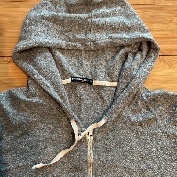 Brandy Melville gray zip-up hoodie - Picture 2 of 5